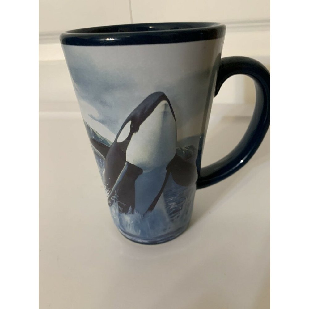 Dylan Scott Pierce Art Prodigy Killer Whale RAISED DESIGN 3D Tall Coffee Cup Mug